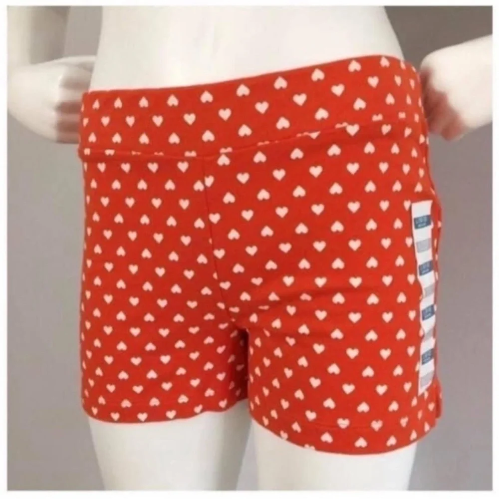 Old Navy Girls Red White Hearts Polka Dots Sailor Shorts New Tag Large 10/12